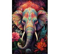 Flowers Animals Elephants Jigsaw Puzzles for Adults 500 Pieces Educational Toys Challenging Game 500 Piece Puzzles for Adults for The Whole for Women Gifts for Men