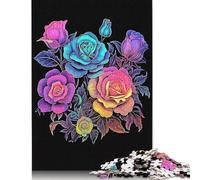 Flowers Art Jigsaw Puzzle, Wooden Puzzles 500 Piece Jigsaw Intellectual Toys, Challenging Adult And Teen Casual Jigsaw Puzzle 500pcs (52x38cm)