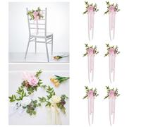 Flowers Artificial for Decorations Ribbons & Leaves Chair Decorations For Wedding & Church White Artificial Flower Packs (46X27X6cm)