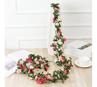 flowers Artificial Peony Vine Flowers Garland Hanging Silk Plants Vine For Wedding Arch Party Garden Home Bedroom Wall Aesthetic Art Decoration (One Size)