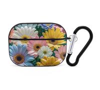 Flowers As Background AirPod Pro Case, Anti Scratch Hard PC Cover with Keychain, AirPod Pro 2nd/1st Case Accessories for Women Men, Black-Style