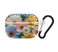 Flowers As Background AirPod Pro Case, Anti Scratch Hard PC Cover with Keychain, AirPod Pro 2nd/1st Case Accessories for Women Men, White-Style