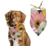 Flowers As Background Dog Bandanas for Feeding Grooming, Triangle Pet Bibs Washable Pets Scarf for Cats & Dogs