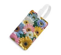 Flowers As Background Luggage Tags with ID Card, Durable Travel Bag Tags, Waterproof Name Tag for Suitcases, Backpacks & Travel Cases White-Style