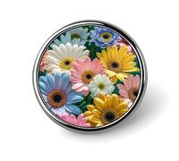 Flowers As Background Round Badge for Men Women, Durable & Stylish Lapel Pins, Lightweight Metal Badges for Shirts, Jackets, Hats
