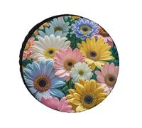 Flowers As Background Universal Spare Tire Cover Heavy Duty Oxford Fabric Waterproof Wheel Protector for SUV Truck RV Camper Dust Snow Protection