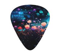 Flowers at the River Stylish and durable guitar picks, three types of thin, medium and heavy guitar picks (12 pieces), suitable for guitar, bass, electric guitar, ukulele,