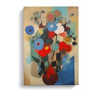 Flowers Bauhaus Art Vol.5 Canvas Print | Gallery Wrapped 30mm Frame Wall Art | 30x20 inches | Ready to Hang | Modern Floral Picture | Living Room Bedroom Lounge Office