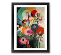 Flowers Bauhaus Design Vol.1 Framed Print | A2 Black Framed Wall Art | Ready to Hang | Modern Floral Picture | Living Room Bedroom Lounge Office