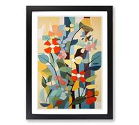 Flowers Bauhaus Design Vol.2 Framed Print | A2 Black Framed Wall Art | Ready to Hang | Modern Floral Picture | Living Room Bedroom Lounge Office