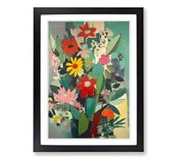 Flowers Bauhaus Design Vol.3 Framed Print | A2 Black Framed Wall Art | Ready to Hang | Modern Floral Picture | Living Room Bedroom Lounge Office