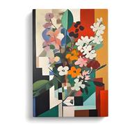 Flowers Bauhaus Style Vol.2 Canvas Print | Gallery Wrapped 30mm Frame Wall Art | 30x20 inches | Ready to Hang | Modern Floral Picture | Living Room Bedroom Lounge Office