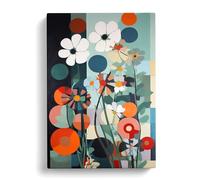 Flowers Bauhaus Style Vol.3 Canvas Print for Living Room Bedroom Home Office Décor, Wall Art Picture Ready to Hang, 30x20 Inch (76x50 cm)