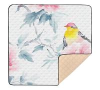 Flowers Birds 1_1 Soft Padded Baby Activity Play Mat for Floor 1-Piecing Playroom Activity Mat for Baby Toddler Infant, 50'' x 50''