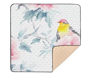 Flowers Birds 1_1 Soft Padded Baby Activity Play Mat for Floor 1-Piecing Playroom Activity Mat for Baby Toddler Infant, 50'' x 50''