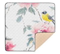 Flowers Birds_1 Soft Thick Baby Activity Play Mat for Indoor Outdoor Waterproof Kicking Mat for Baby Kids Toddlers Infants, 50'' x 50''