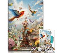 Flowers Birds 1000 Piece Jigsaw Puzzles,Challenging Game And Family Play for Is Ideal As A Gift for The Whole Family 50x75cm