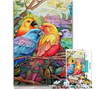 Flowers Birds 1000 Piece Jigsaw Puzzles,Challenging To Complete But Fun And Humorous with Matching Poster And Trivia Sheet 50x75cm