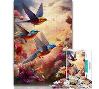 Flowers Birds 1000 Piece Jigsaw Puzzles for Adults & Teens,Challenging To Complete But Fun And Humorous Unique Home Decor And Gifts 38x26cm