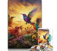 Flowers Birds 1000 Piece Jigsaw Puzzles for Teenagers,Challenging Game Gifts for Is Ideal As A Gift for The Whole Family 38x26cm