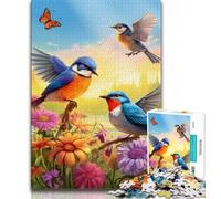Flowers Birds 1000 Pieces Jigsaw Puzzle For Adults Teens,Pattern Assembly Fun at Home Activities,Birthday Present,Travel Gifts 50x75cm