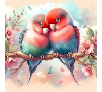 Flowers & Birds 5D DIY Round Full Drill Dimond Art Paintings Wall Decor 30x30cm