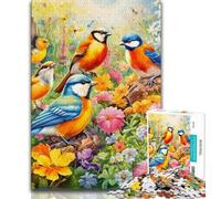 Flowers Birds Adult Jigsaw Puzzles 1000 Pieces,Challenging To Complete But Fun And Humorous Unique Home Decor And Gifts 50x75cm