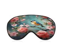 Flowers Birds and Butterfly Eye Mask, Side Sleeping Mask Light Blindfold Sleeping Mask Nose Pad and Elastic Band for Children Women and Men