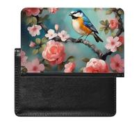 Flowers Birds And Butterfly Passport Cover Protector Rfid Blocking Passport Holder Id Card Holder Secure Travel Wallet Organizer for Passport Tickets Credit Cards, style, One Size