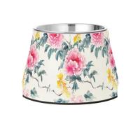 Flowers Birds Feeder Dogs Bowls Elevated Stainless Steel Feeder Pets Bowl for Slow Feed Cats Slow Down Eating