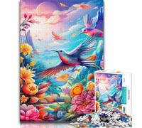 Flowers Birds Jigsaw Puzzles for Teenagers 1000 Pieces,Pattern Assembly Fun at Home Activities,Birthday Present,Travel Gifts 38x26cm