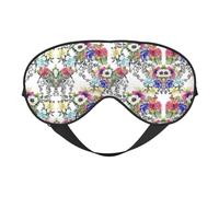 Flowers Birds Leaves Branches Light Blocking Sleep Mask Adjustable Comfortable Soft Eye Cover Reversible Night Rest