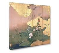 Flowers & Birds of the Four Seasons by Shibata Zeshin Canvas Print | Gallery Wrapped 30mm Frame Wall Art | 20x20 inches | Ready to Hang | Asian Floral Picture | Living Room Bedroom Lounge Office