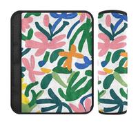 Flowers Bloom Colorful 2 pcs car seat Strap Pads Release Stress to Your Neck and Shoulders for Auto Protector para cinturón de carro