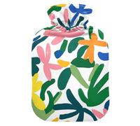 Flowers Bloom Colorful Water Bottle for hot Water with Soft Cover, 1L hot compresses for The Body for Tummy Warmer, Hot and Cold Therapies, Bolsa Caliente para Dolores Menstrual