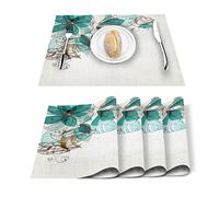 Flowers Bloom Plants Roses Placemat for Dining Table Mat Western Pad Placemats Set Kitchen Bowl Mat Pad Tea Cloth (Color : D, Size : 4 PCS) (D 4 PCS)