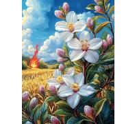Flowers Blooming Under A Magical Sky 300 Piece Jigsaw Puzzle Pack Wildlife Pet Teens Beginners Cognitive Development Puzzle Fans Group Play Anniversary Recycled Cardboard 300 PCS