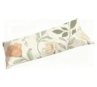 Flowers Bolster Pillow Cases 16x57 in, Extra Long Body Pillow Cover, Premium Velvet Plain Cushion Covers, Soft - Comfort - Breathable, Side-Lying & Maternity Support for Home, Hotel Decorations S3-982