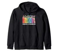 Flowers Book Stack School Counselor Compassion Advocacy Zip Hoodie