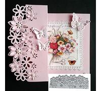 Flowers Border Leaves Metal Die Cuts,Srping Leaf Flower Edge Cutting Dies Cut Stencils for DIY Scrapbooking Album Decorative Embossing Paper Dies for Festival Card Making
