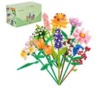 Flowers Bouquet Building Set, 12 Packs Mini Wildflower Botanical Building Blocks Party Favors for Kids Classroom Prizes Goodie Bag, Adults Gift for Mother's Day, Valentines, Birthday, Christmas Day
