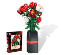 Flowers Bouquet Building Set, 761 PCS Forever Rose, Orchid & Cherry Blossom Decor Kit with Vase, Gifts for Adults, Women, Mother’s Day, Valentine’s Day