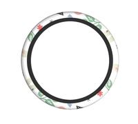 Flowers Bunnies Birds Print Car Steering Wheel Protector Convenience All-Season Comfortable Easy Installation