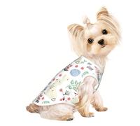 Flowers Bunnies Birds print Dog Shirts for Small Dogs Stretchy T-Shirts Lightweight Tank Top Sleeveless Striped Vest