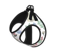Flowers Bunnies Birds Print Harness Leash Set For Cat Dog, Reflective Adjustable Escape-Proof Vest Lead With Soft Breathable Mesh, For Small Pets And Kitten Puppy