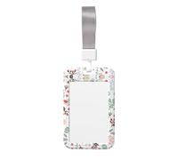 Flowers Bunnies Birds Print Id Card Holder,Badge Holder with Lanyard,Work Pass Protector for Office Staff School Nurse