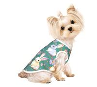 Flowers Bunnies Birds Print Pet Vest Breathable Sleeveless T-Shirt Indoor Outdoor Tank Top Pets Home Apparel