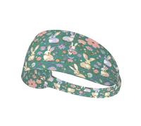 Flowers Bunnies Birds Print Printed Hairband Sport Hairband, Stretchy Wide Hairband, Unisex Casual Hairband