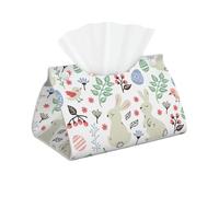 Flowers Bunnies Birds Print Tissue Oblong Box Cover Waterproof Organizer For Daily Home Room Office Decor