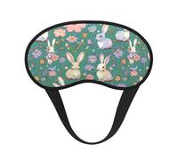 Flowers Bunnies Birds Print Unisex Blackout Sleep Mask Comfortable Eye Mask for Travel Meditation Sleep Travel